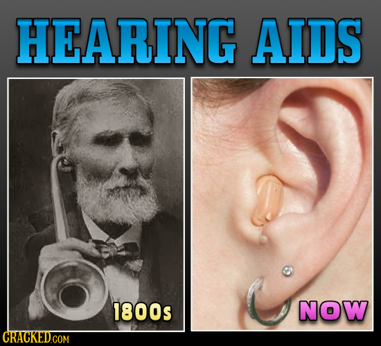 HEARING AIDS 1800s NOW 