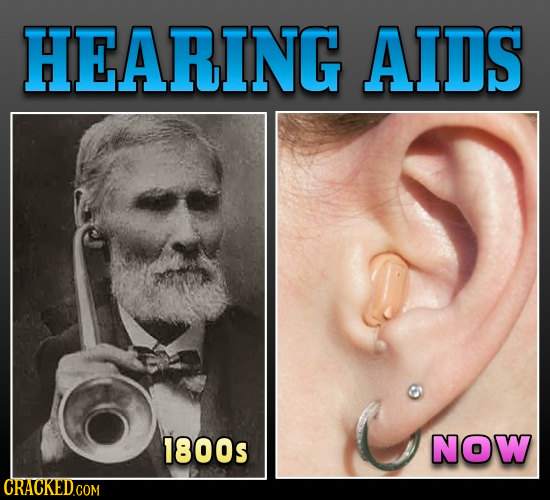 HEARING AIDS 1800s NOW