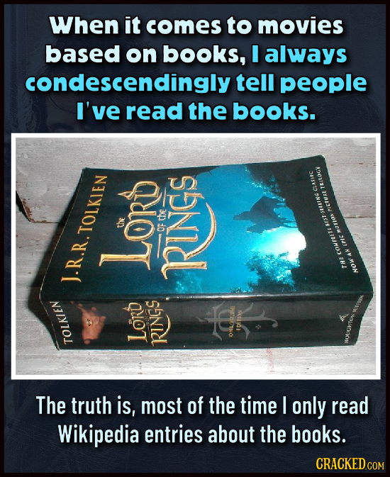 When it comes to movies based on books, I always condescendingly tell people I've read the books. TKITOGY CLASSIC -SLING the KEST OF MOTONPICTERE FPIL