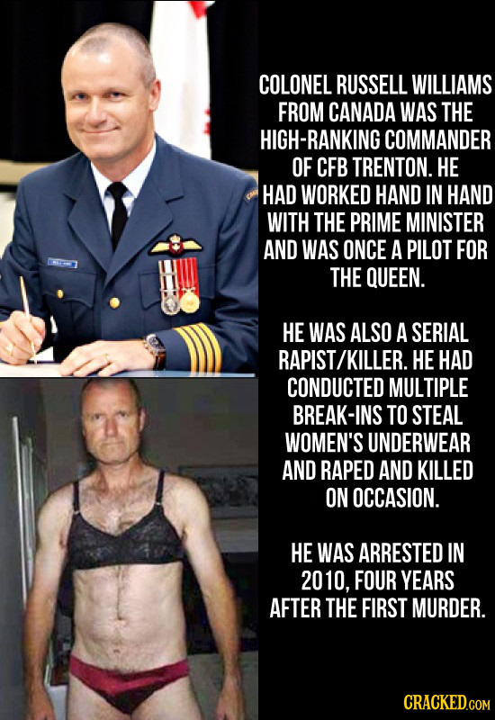 COLONEL RUSSELL WILLIAMS FROM CANADA WAS THE HIGH-RANKING COMMANDER OF CFB TRENTON. HE HAD WORKED HAND IN HAND WITH THE PRIME MINISTER AND WAS ONCE A