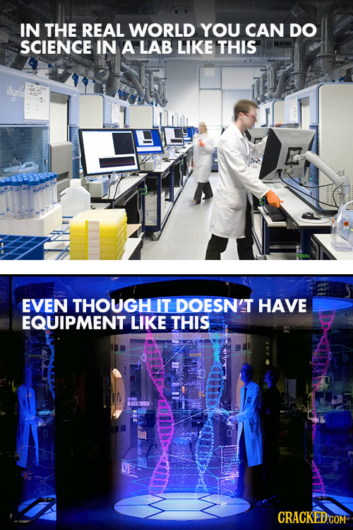 IN THE REAL WORLD YOU CAN DO SCIENCE IN A LAB LIKE THIS EVEN THOUGH IT DOESN'T HAVE EQUIPMENT LIKE THIS OCDN CRACKED COM