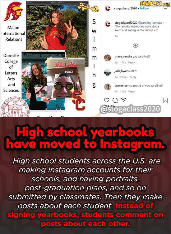 stogaclassof2020. Follow wa S stogaclassof2020 @caroline famous Major: 'My favorite memories were stoga W swim and eating in the library <3* Internati