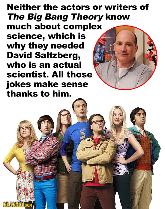 Neither the actors or writers of The Big Bang Theory know much about complex science, which is why they needed David Saltzberg, who is an actual scien