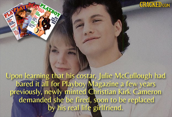 PLAYBOY CRACKED c COM PLAPAYP Upon learning that his costar, Julie McCullough had bared it all for Playboy Magazine a few years previously, newly mint