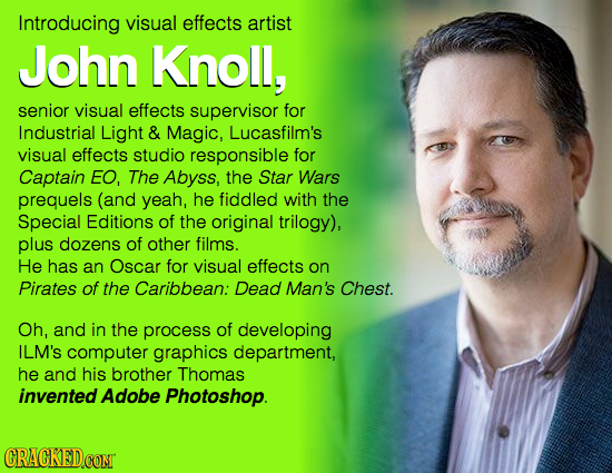 Introducing visual effects artist John Knoll, senior visual effects supervisor for Industrial Light & Magic, Lucasfilm's visual effects studio respons