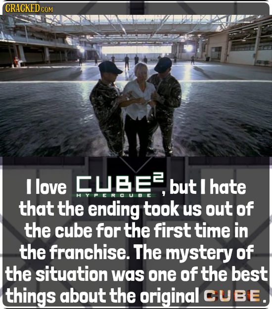 CRACKEDc COM I love CUEEE but I hate HYPERCUBE that the ending took us out of the cube for the first time in the franchise. The mystery of the situati