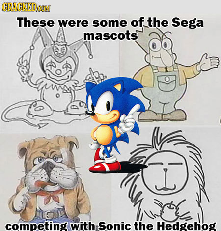 GRACKED CONT These were some of the Sega mascots L competing with Sonic the Hedgehog 