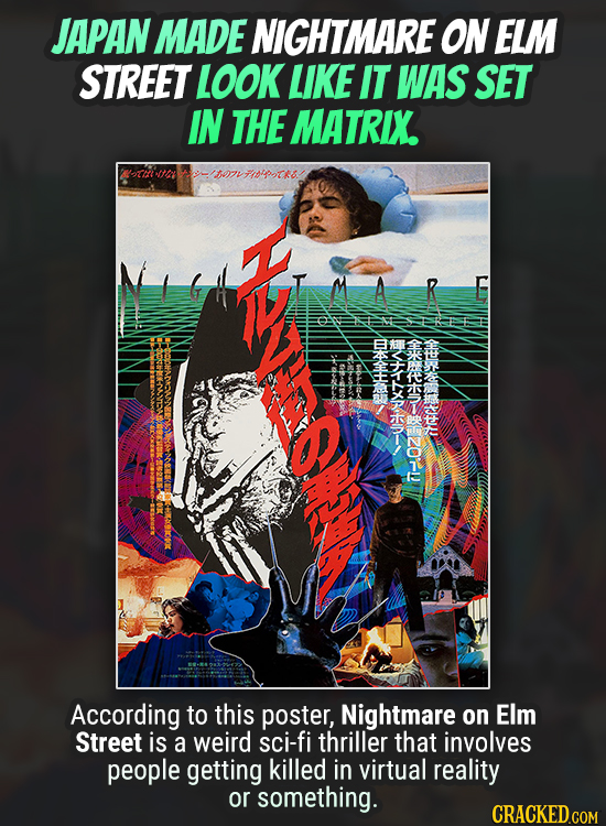 JAPAN MADE NIGHTMARE ON ELM STREET LOOK LIKE IT WAS SET IN THE MATRIX. ortd-ovfiipos' CAWIINIEEOKONONY CSHHU HKAKID-KEZO'PL HPBKETJTILS VLFLXID- Accor