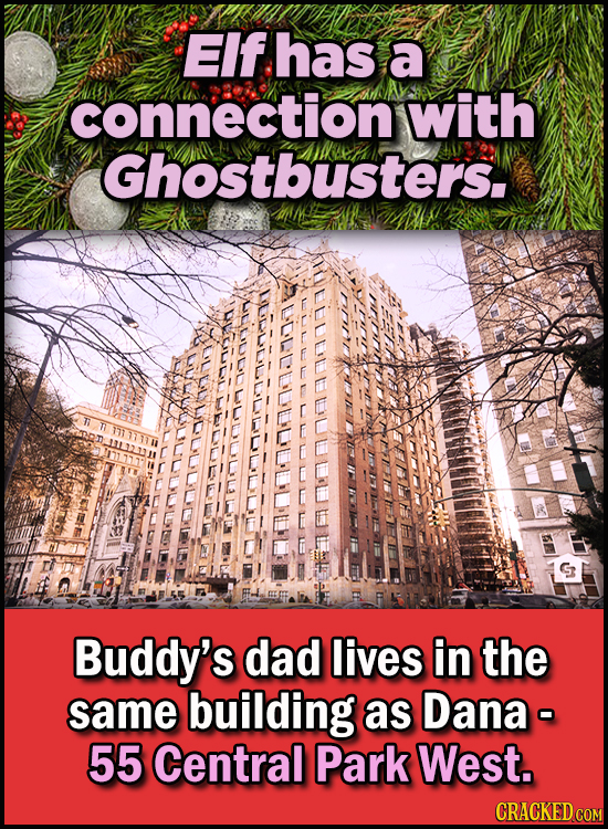 23 Son Of A Nutcracker Facts About The Christmas Classic Elf - Elf has a connection with Ghostbusters.
Buddy’s dad lives in the same building as Dana