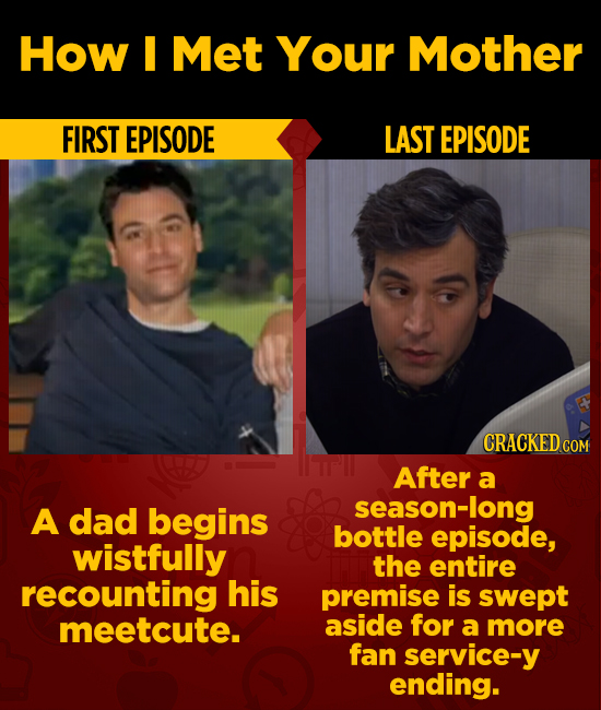 How I Met Your Mother FIRST EPISODE LAST EPISODE CRACKED co After a A dad begins season-long bottle episode, wistfully the entire recounting his premi