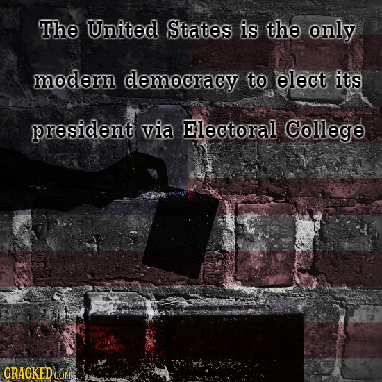 The United States is the only modern democracy to elect its president via Electoral College