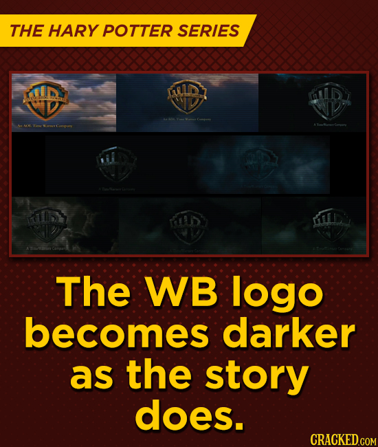 THE HARY POTTER SERIES ID MLD mlid AL LD The WB logo becomes darker as the story does.