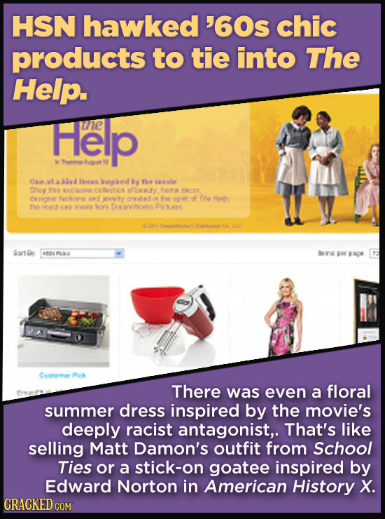 Terrible Movie Merchandise The Studios Didn't Think Through - HSN hawked ’60s chic products to tie into The Help.