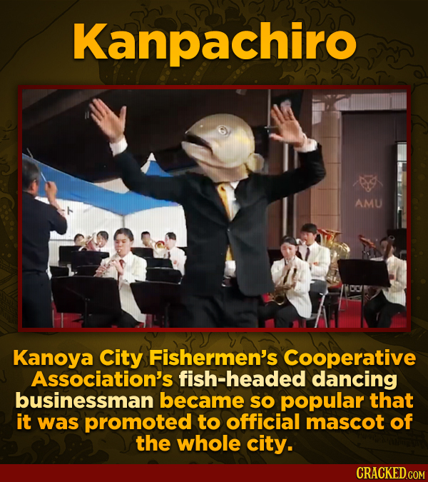 Kanpachiro Amu Kanoya City Fishermen's Cooperative Association's fish-headed dancing businessman became sO popular that it was promoted to official ma
