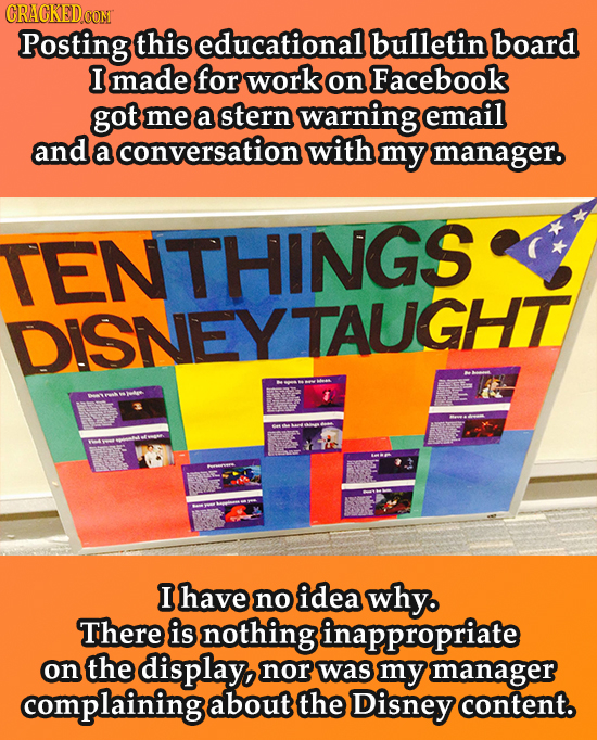 CRACKEDCON Posting this educational bulletin board I made for work on Facebook got me a stern warning email and a conversation with my manager. TENTHI
