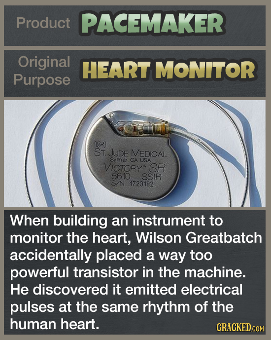 Product PACEMAKER Original HEART MONITOR Purpose OS-1 ST. JUDE MEDICAL Syimar. CA USA VICToRY SR 5610 SSIR SNN 1723182 When building an instrument to
