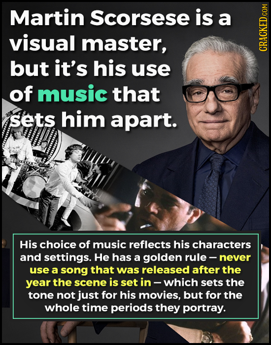 Martin Scorsese is a visual master, CRACKEDC but it's his use of music that sets him apart. His choice of music reflects his characters and settings.