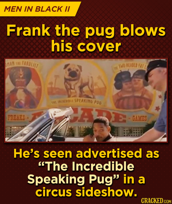 MEN IN BLACK I Frank the pug blows his cover HN IEE IAULUT THO HEASIAL APEAKIN6 t EEEE PU6 FAAKS GAMES He's seen advertised as The Incredible Speakin