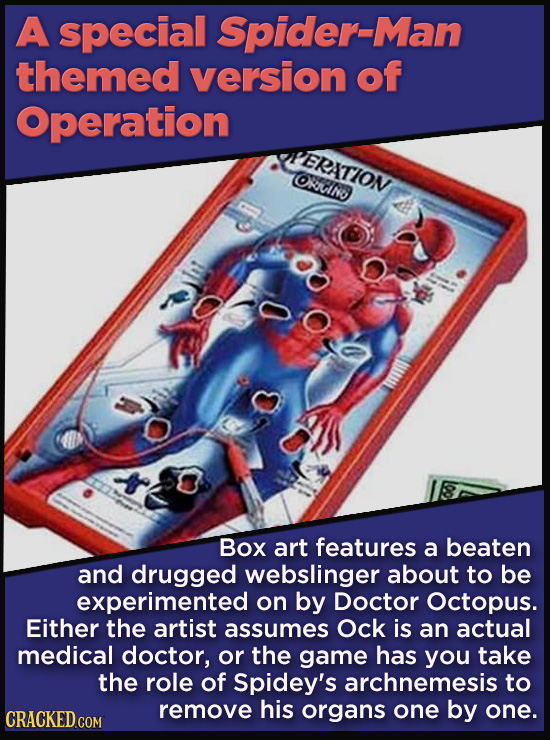 Terrible Movie Merchandise The Studios Didn't Think Through - A special Spider-Man themed version of Operation