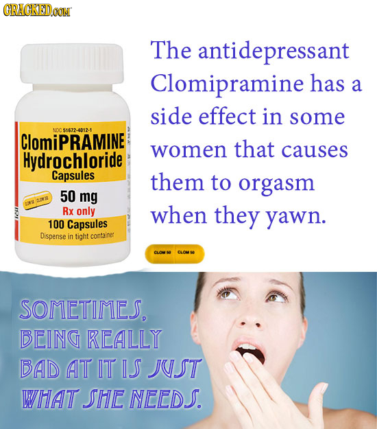 GRAGKEDOON The antidepressant Clomipramine has a side effect in some NDC 051672-4012-1 omiPRAMINE women that causes Hydrochloride Capsules them to org