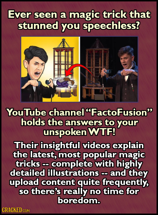 Ever seen a magic trick that stunned you speechless? YouTube channel 'FactoFusion holds the answers to your unspoken WTF! Their insightful videos ex