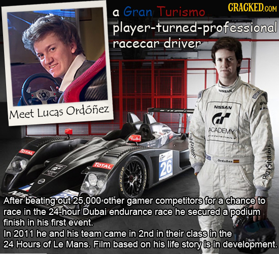 a Gran Turismo player-turned-professional racecar driver Meet Lucas Ordonez NISSAN cr ACADEMY alory rAL TOTAL 26 Payst After beating out 5.000 other g