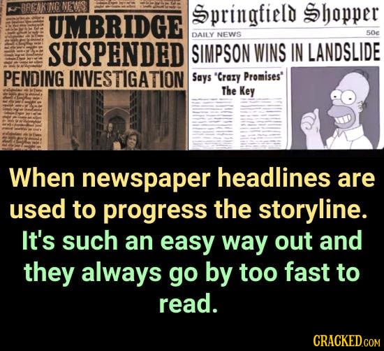 BREAKING NEWIS Springfield Shopper UMBRIDGE NEWS 50e DAILY SUSPENDED SIMPSON WINS IN LANDSLIDE PENDING INVESTIGATION Says Crary Promises The Key Whe