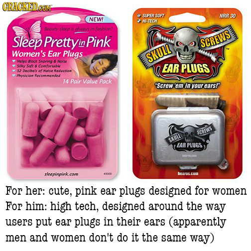 CRAGKEDCOM SUPER SOFT NRR30 NEW! HI-TECH Beaury slaap S olways in fashiont Sleep Prettyi in Pink SCREWS Women's Ear Plugs SKULL Heles Rock Smoring & M