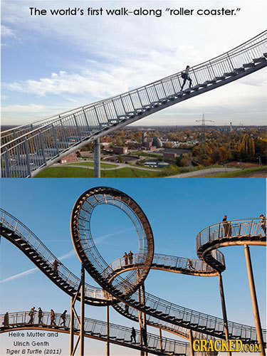 The world's first walk-along roller coaster. Heike Mutter and Ulrich Genth GRACKED COM Tiger E Turte (2011)