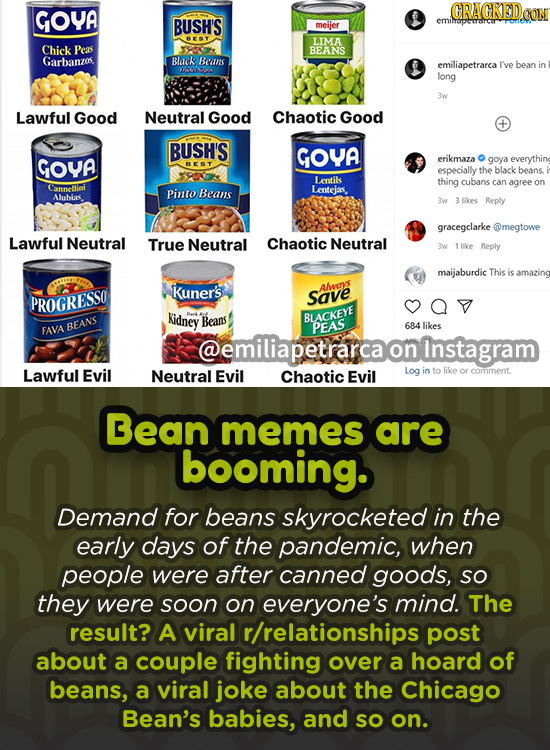 GOYA GRACKED BUSH'S emihaperdrcar meijer LIMA Chick Peas BEANS Garbanzas Black Brans emiliapetrarca Ive bean in long 3w Lawful Good Neutral Good Chaot