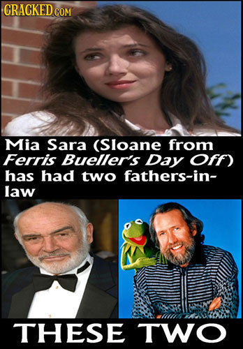 CRACKEDCO COM Mia Sara (Sloane from Ferris Bueller's Day Off) has had two fathers-in- law THESE TWO