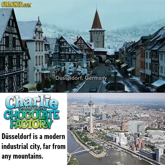 Dusseldorf. Germany Cha he ANDTHE CHOCOLZATE FACTORY Dusseldorf is a modern industrial city, far from any mountains.