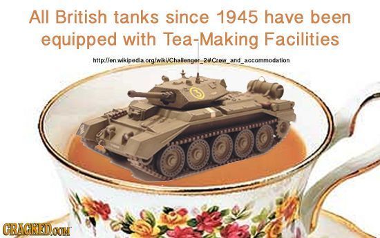 AllL British tanks since 1945 have been equipped with Tea-Making Facilities mopllenwkipodaorglkichalngw.2wcaow.and.accommodation CRACRED.OOM