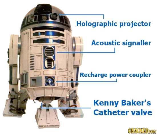 Holographic projector Acoustic signaller Recharge power coupler Kenny Baker's Catheter valve GRAGKEDOON