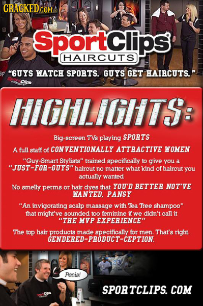 CRACKEDGO COM Sportclips HAIRCUTS GUYS WATCH SPOBTS. GUYS GET HAIBCUTS. CIos iililLilil1TS: Big-screen TVs playing SPORTS A full staff of CONVENTION