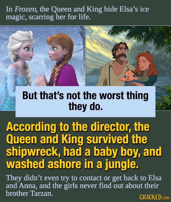 In Frozen, the Queen and King hide Elsa's ice magic, scarring her for life. But that's not the worst thing they do. According to the director, the Que