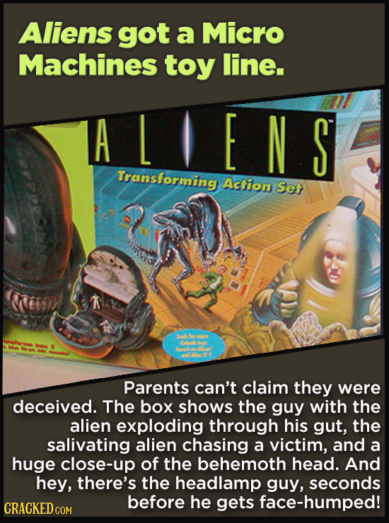 Terrible Movie Merchandise The Studios Didn't Think Through - Aliens got a Micro Machines toy line.