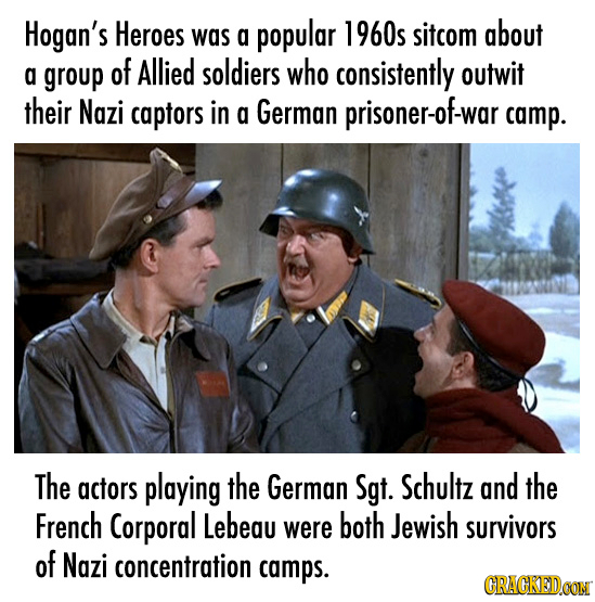 Hogan's Heroes a popular 1960s sitcom about was group of Allied soldiers who g consistently outwit their Nazi captors in a German prisoner-of-war camp