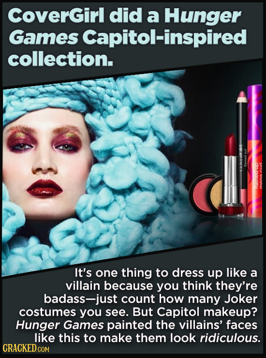 Terrible Movie Merchandise The Studios Didn't Think Through - CoverGirl did a Hunger Games Capitol-inspired collection.