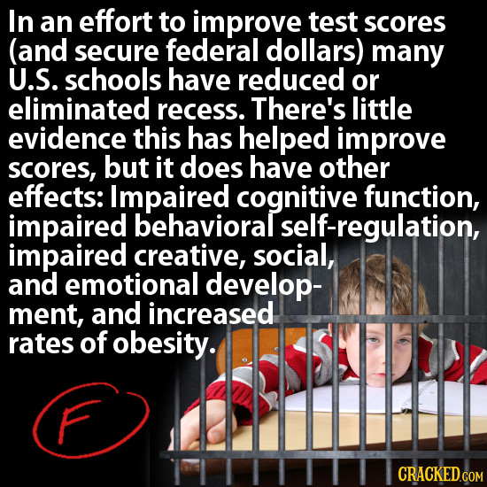 In an effort to improve test scores (and secure federal dollars) many U.S. schools have reduced or eliminated recess. There's little evidence this has