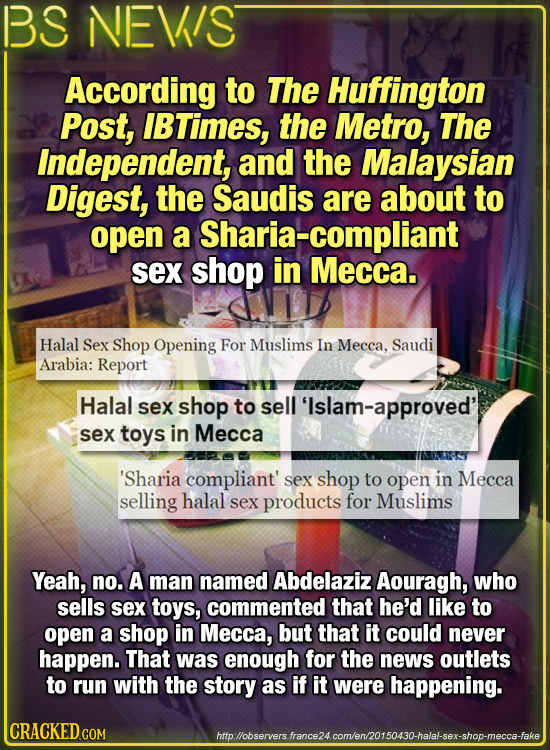 BS NEVIS According to The Huffington Post, IBTimes, the Metro, The Independent, and the Malaysian Digest, the Saudis are about to open a Sharia-compli