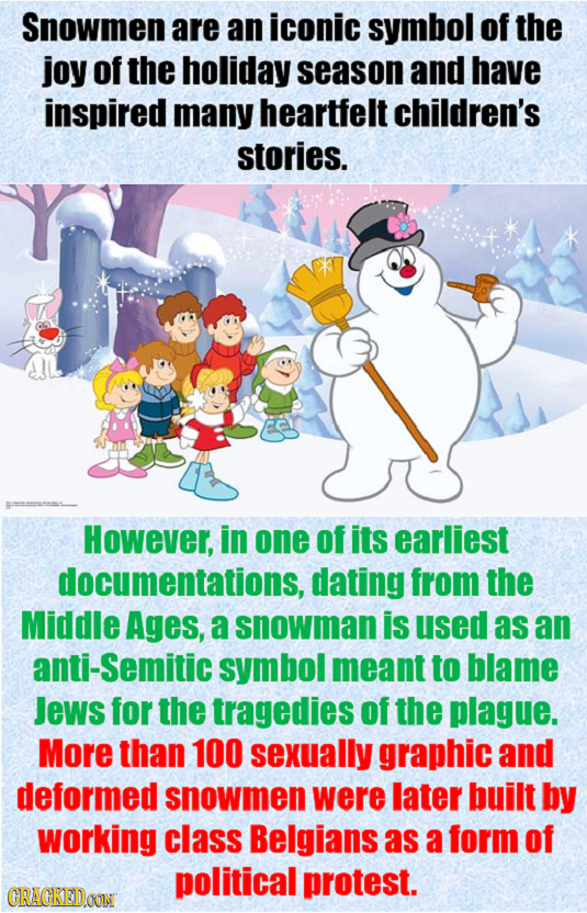 Snowmen are an iconic symbol of the joy of the holiday season and have inspired many heartfelt children's stories. However, in one of its earliest doc