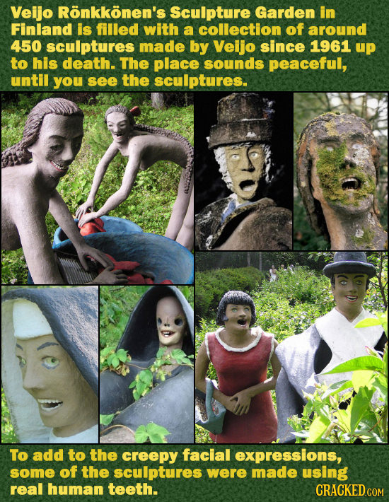 Veijo ROnKKOnEn's Sculpture Garden in Finland is filled with a collection of around 450 sculptures made by Veljo since 1961 up to his death. The place