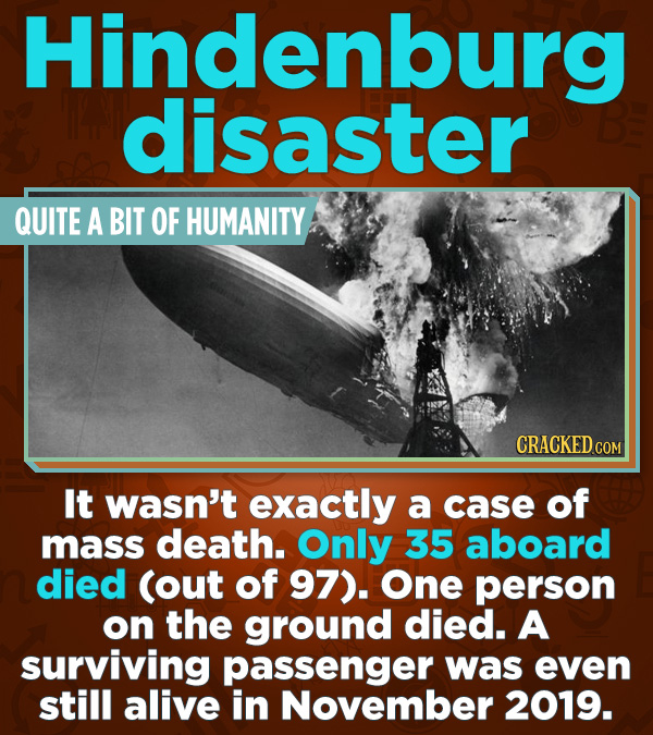 Statistics That Change How You See the World - It wasn’t exactly a case of mass death. Only 35 of those aboard died (out of 97). One person on the gr