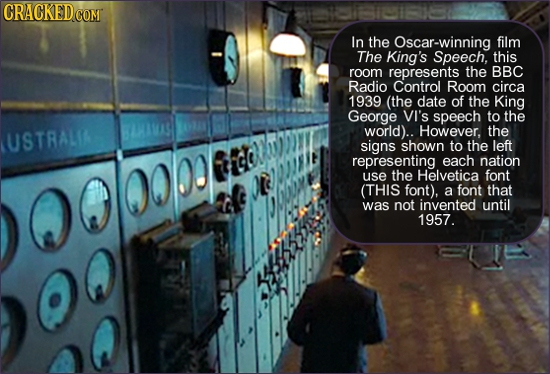 CRACKEDC COM In the Oscar-winning film The King's Speech, this room represents the BBC Radio Control Room circa 1939 (the date of the King George VI's