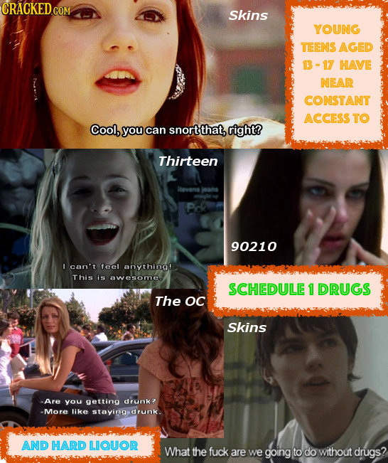 CRACKEDCO COM Skins YOUNG TEENS AGED 13-17 HAVE NEAR CONSTANT ACCESS TO Cool, you can snort that, right? Thirteen Pil 90210 I can't feel anything! Thi