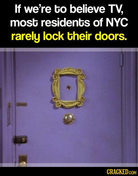 If we're to believe TV, most residents of NYC rarely lock their doors.