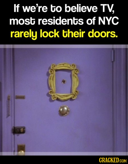 If we're to believe TV, most residents of NYC rarely lock their doors. 