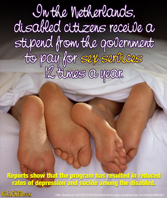 nthe Netherlands, disabled citizens receive a stipend from the qovernment to pay for se seruices 12 times a year Reports show that the program has res