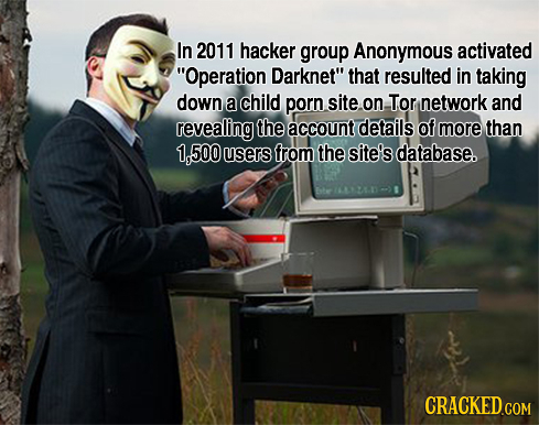 In 2011 hacker group Anonymous activated Operation Darknet that resulted in taking down a child porn site on, Tor network and revealing the account